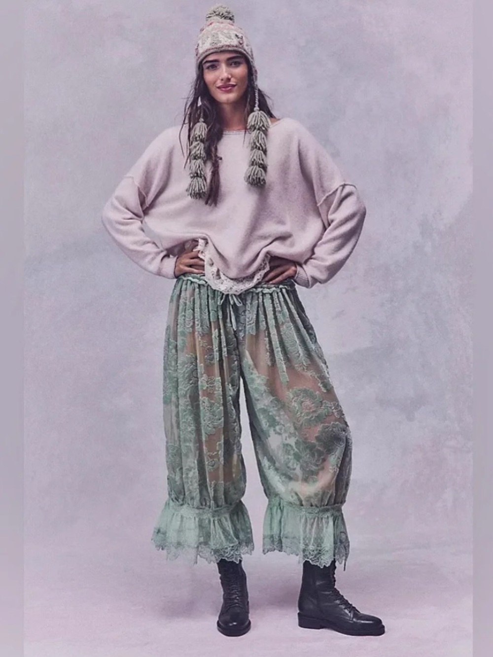 Free People Intimately Forever Young Burnout Bloomer Pants